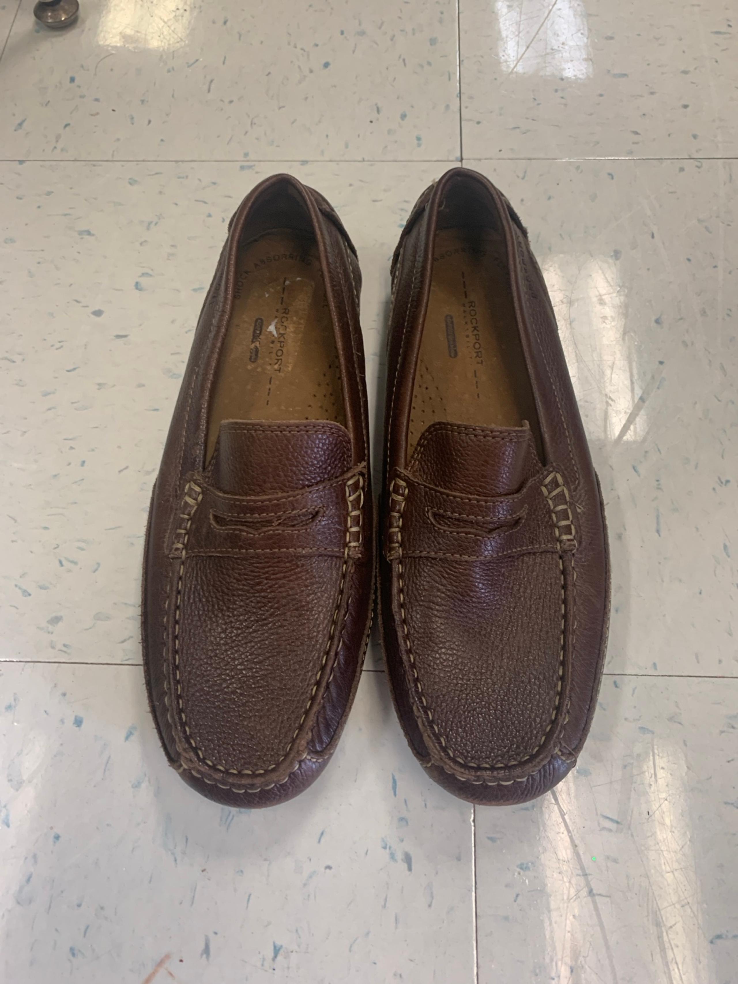 Men’s Rockport Walkability Penny Driving Loafers Leather Brown Size 8 NWOT