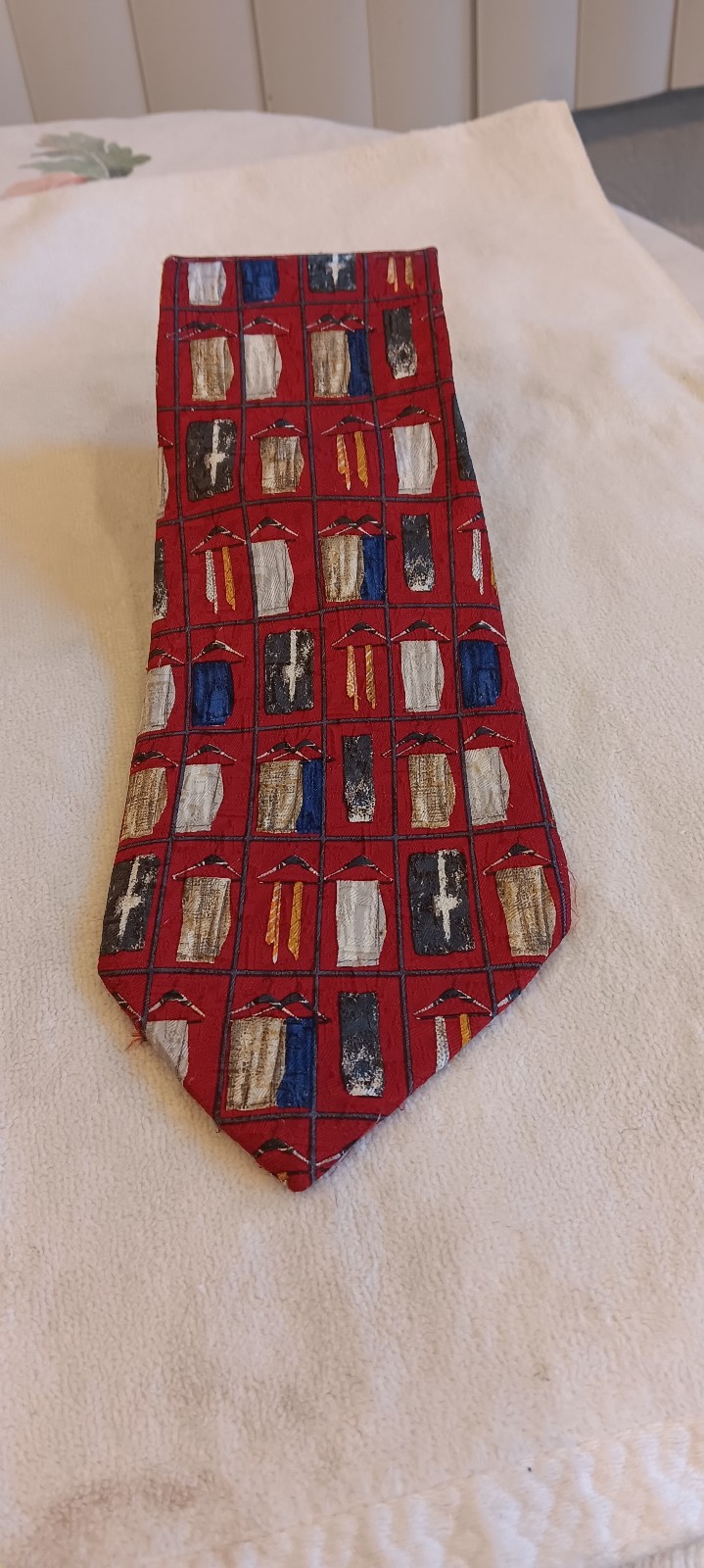 Ermenegildo Zegna Mens Tie Towels On Hanger Print 100% Silk