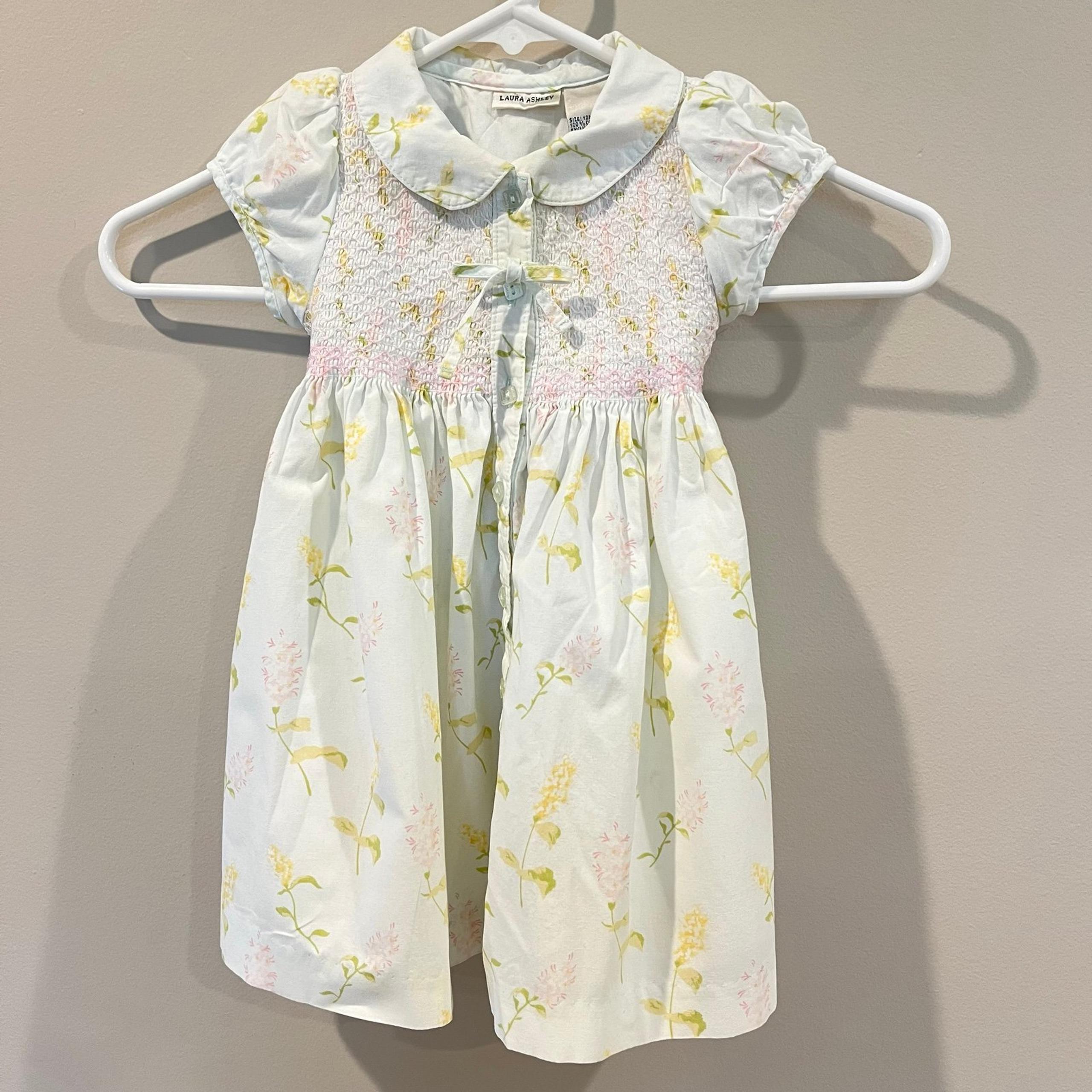 Size 12mo - Laura Ashley smocked floral dress