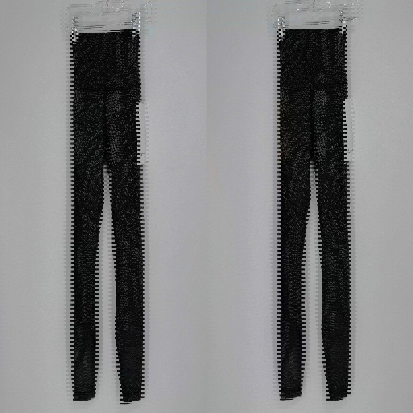 Lululemon Leggings Womens 4 black wunder train HR 25 in foil workout yoga