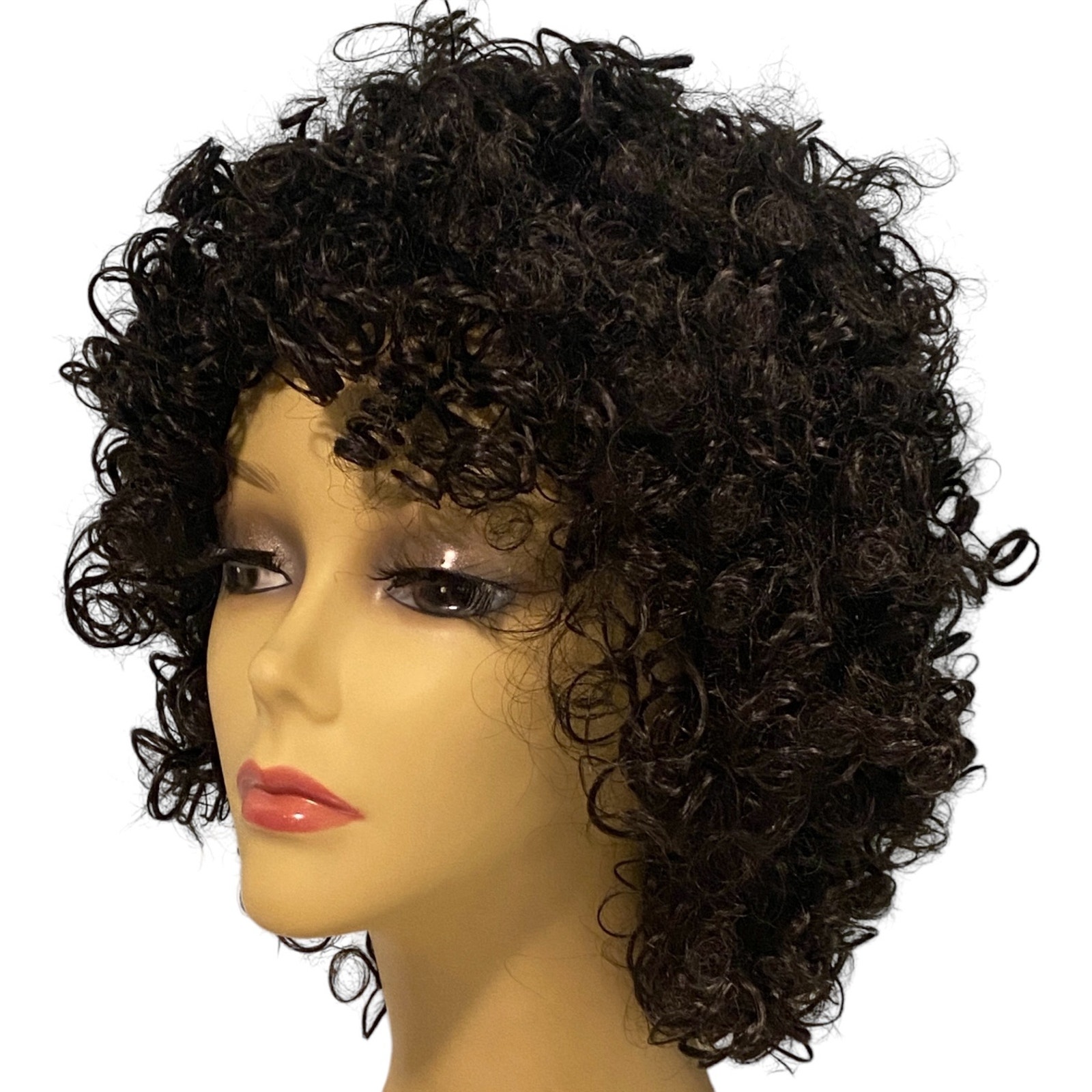 ASHRO Human Hair Wig Katrina Kinky Curly Jet Black for Women Avg Size NWT