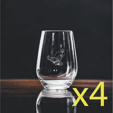 Note In Bottle Stemless Wine Glasses x4 Premium 15 Oz Personalize Wave Ocean NEW