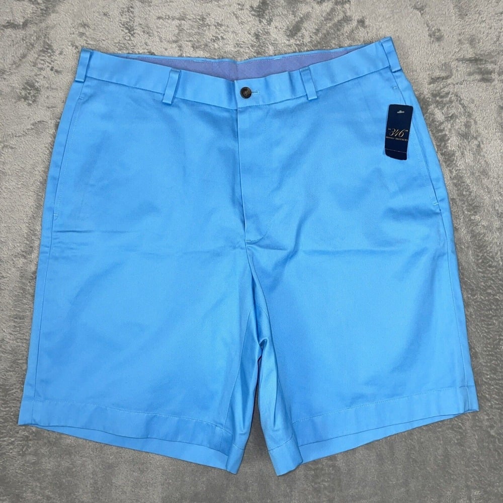 Brooks Brothers Mens Shorts Sz 34 Advantage Chino Wrinkle Free Blue Golf NWT