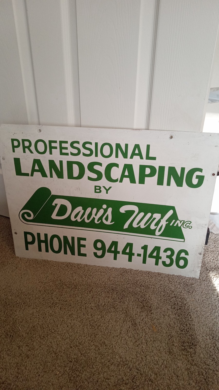 Vtg 1980s double sides metal landscaping sign #2