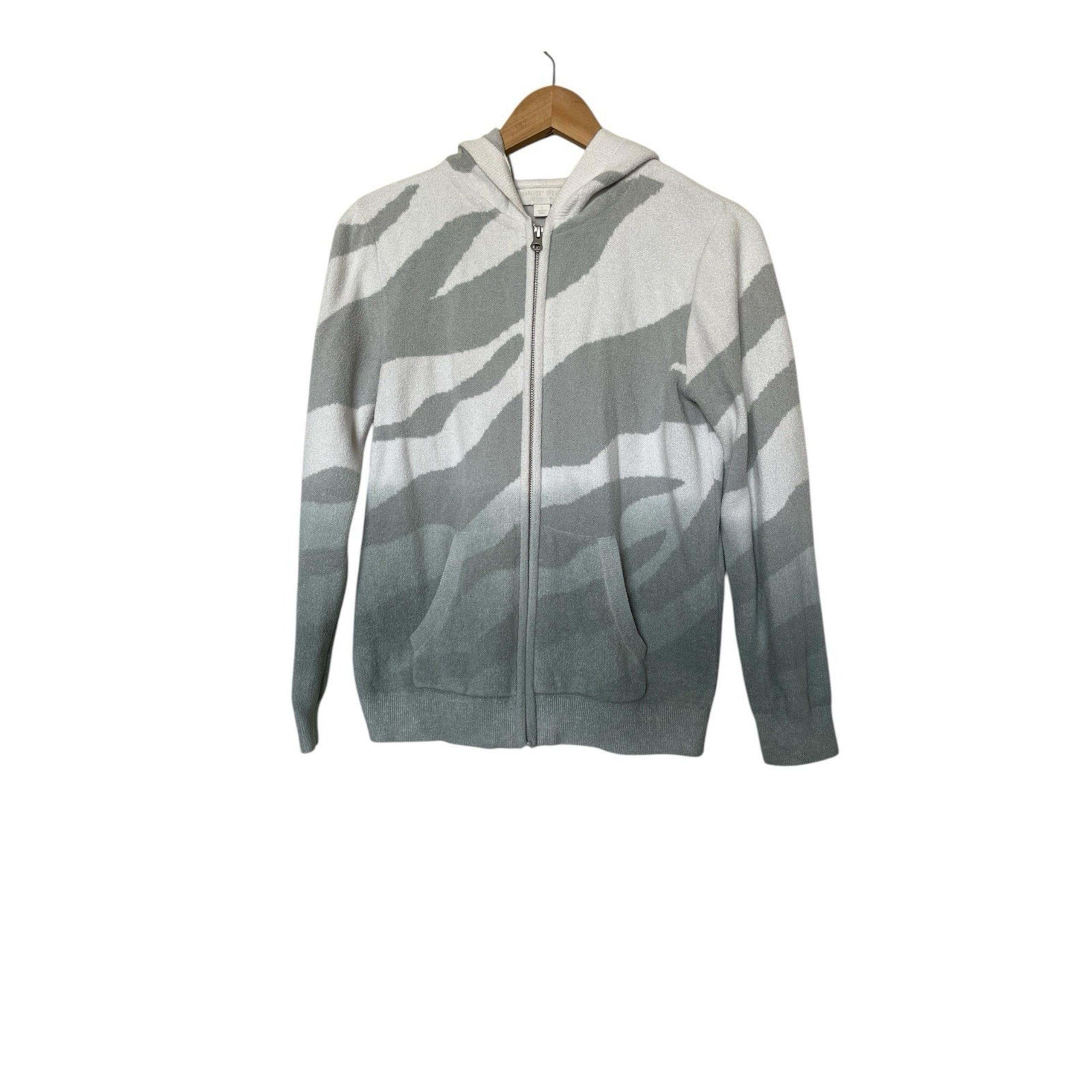 Barefoot Dreams Ocean Reef Ombre Zip-Up Hoodie Grey Size Small EUC