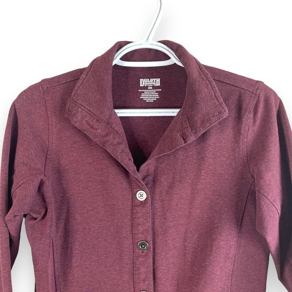 Duluth Trading Button Up Jacket Womens XS Purple Cotton Nylon Blend Stretch