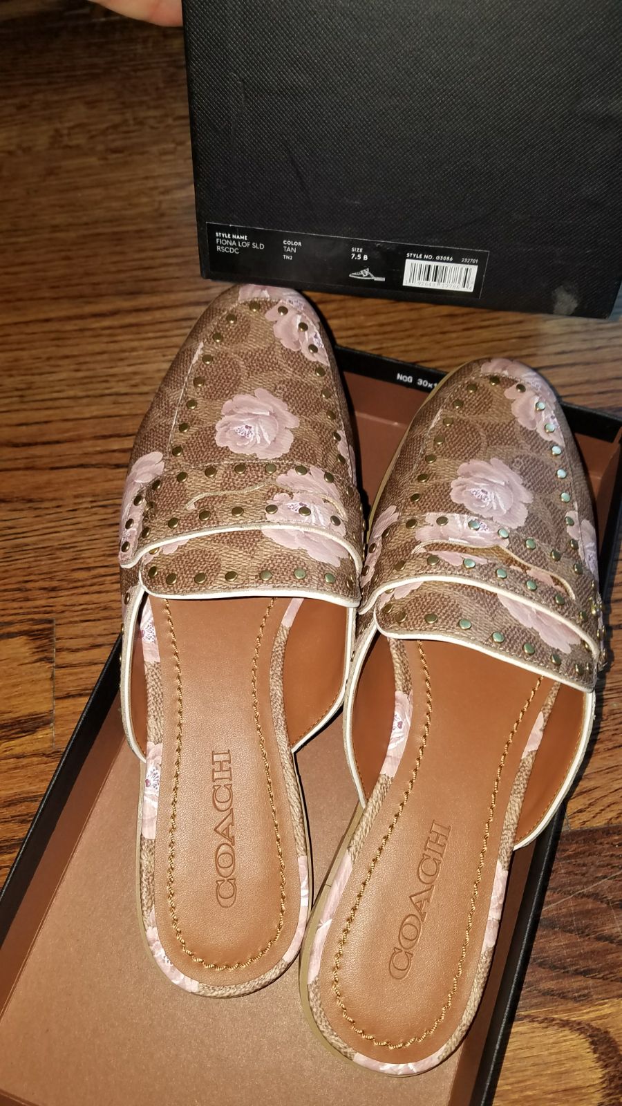 COACH Fiona Rose Slide Mules 7.5