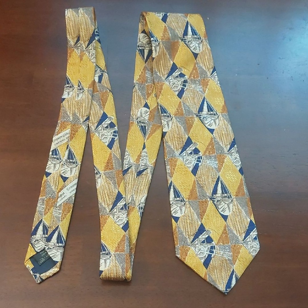 Ermenegildo Zegna Novelty Print 100% Silk Men's Tie Made in Italy