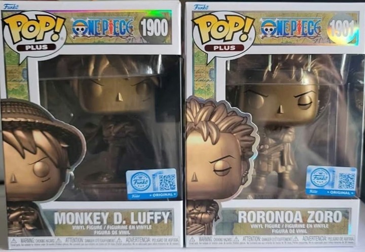 Funko Pop! Plus One Piece 1900 Monkey D. Luffy & 1901 Roronoa Zoro Bronze Statue