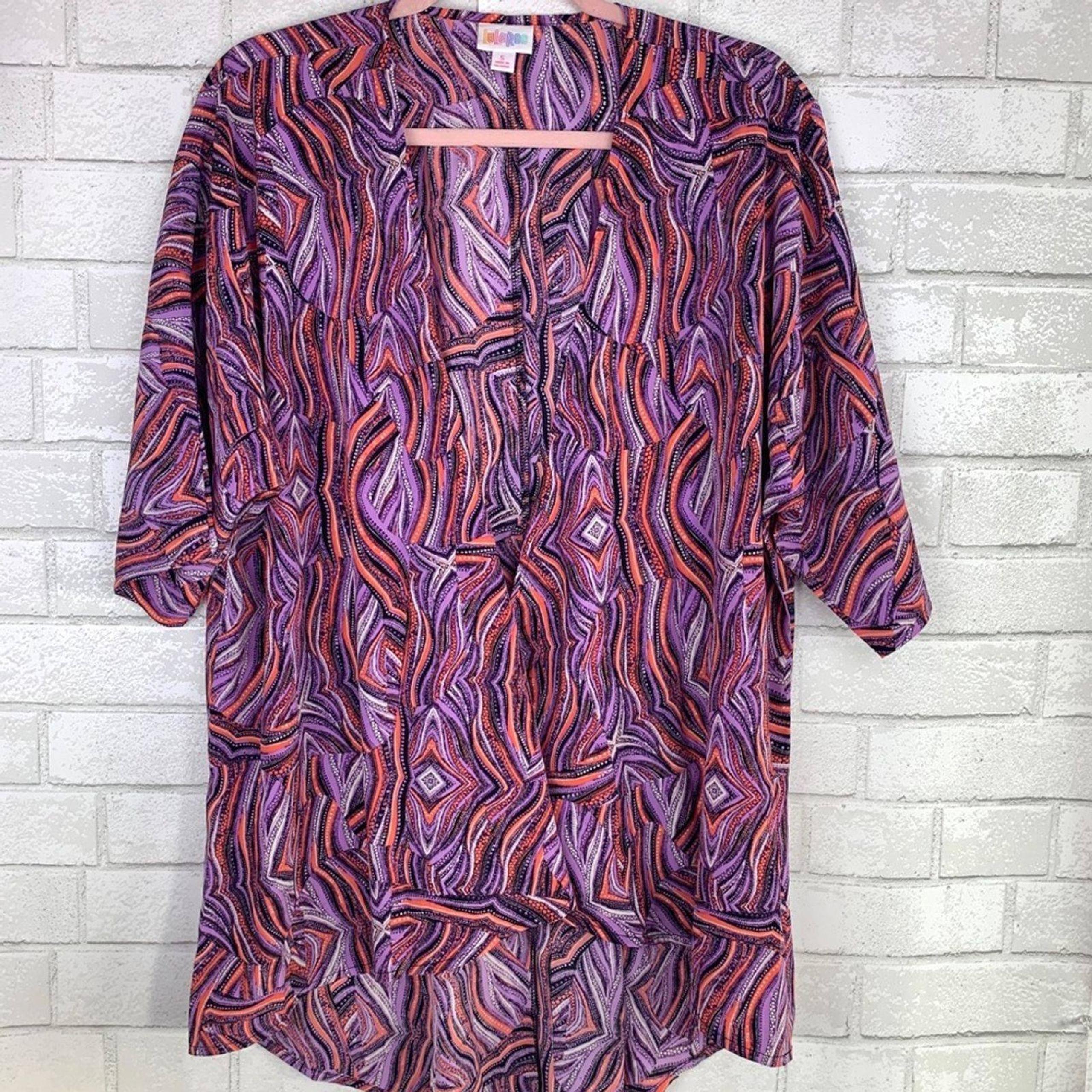 LuLaRoe Purple Lindsay Kimono Cardigan Swim Bathing Suit Cover Up