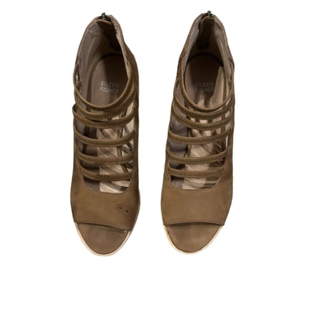 Eileen Fisher Sienna Tan Womens Nubuck Leather Size 9 1/2