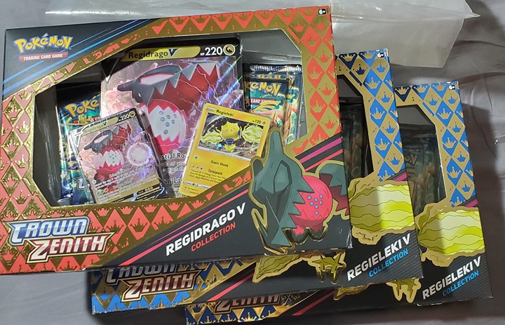 Pokemon Crown Zenith Regidrago V (Qty 1) and Regieleki V (Qty 2) Collections New