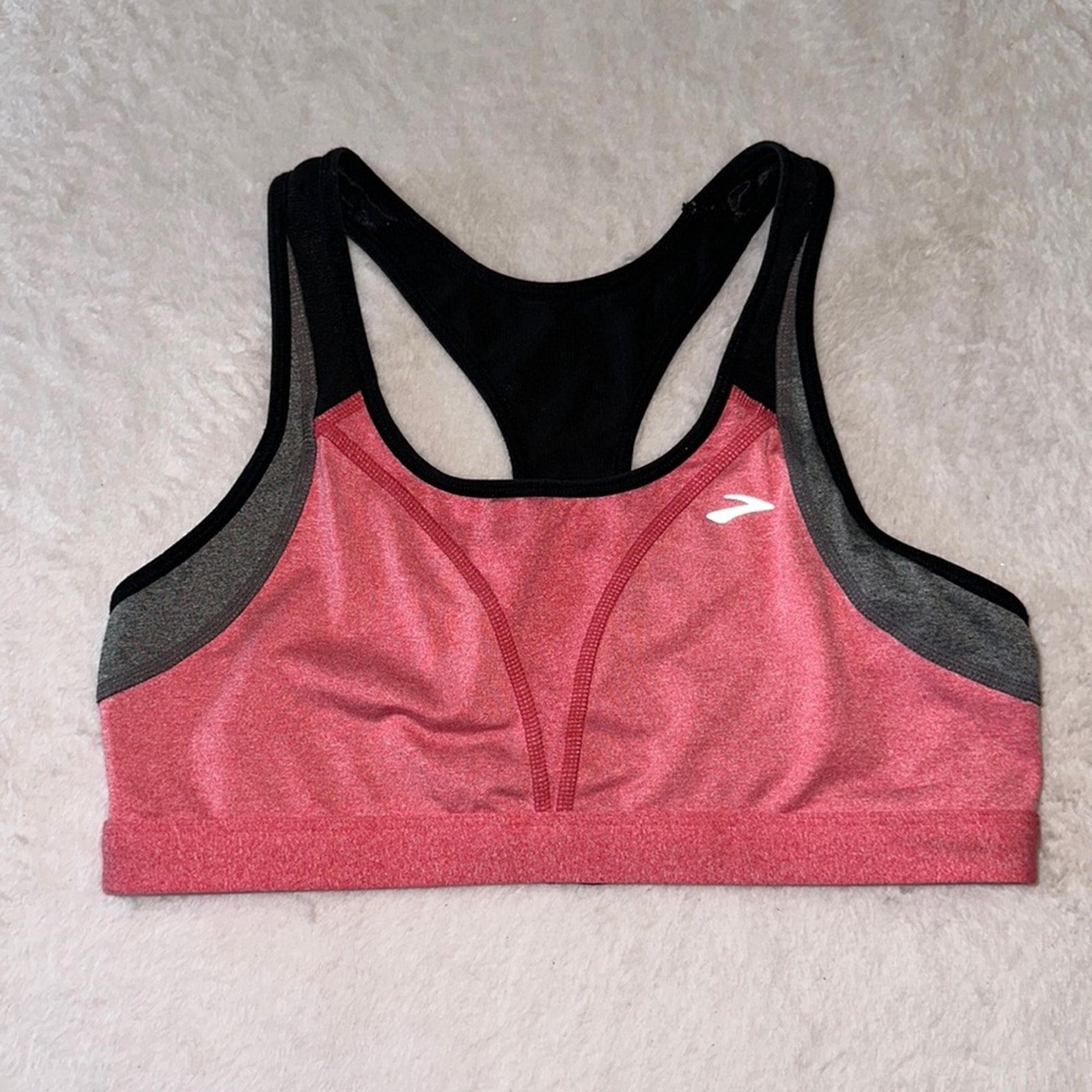 Brooks Women’s Pink Black Sports Bra Size Large