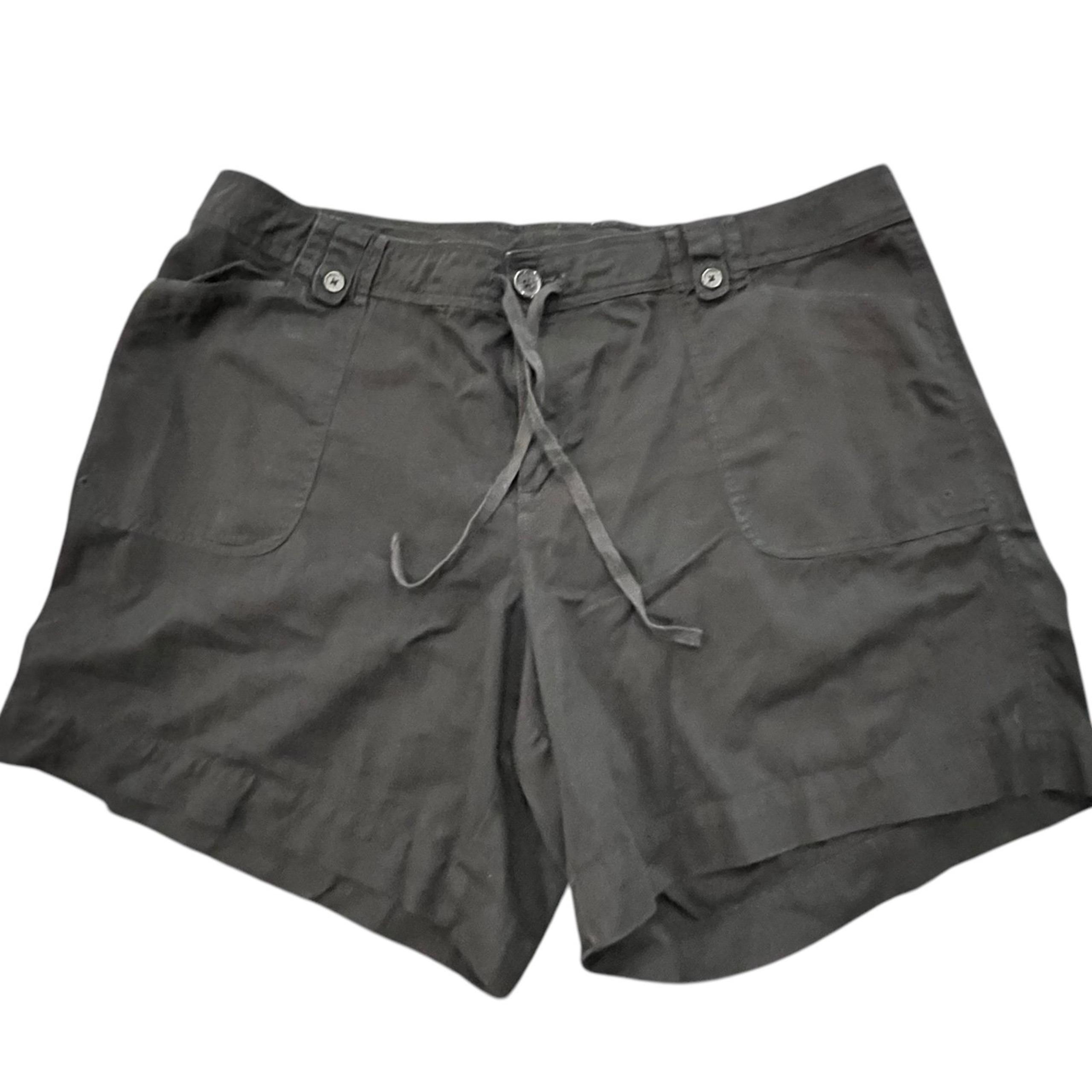 Venezia Women's Size 24 Chino Shorts Solid Black 100% Cotton Pockets Casual
