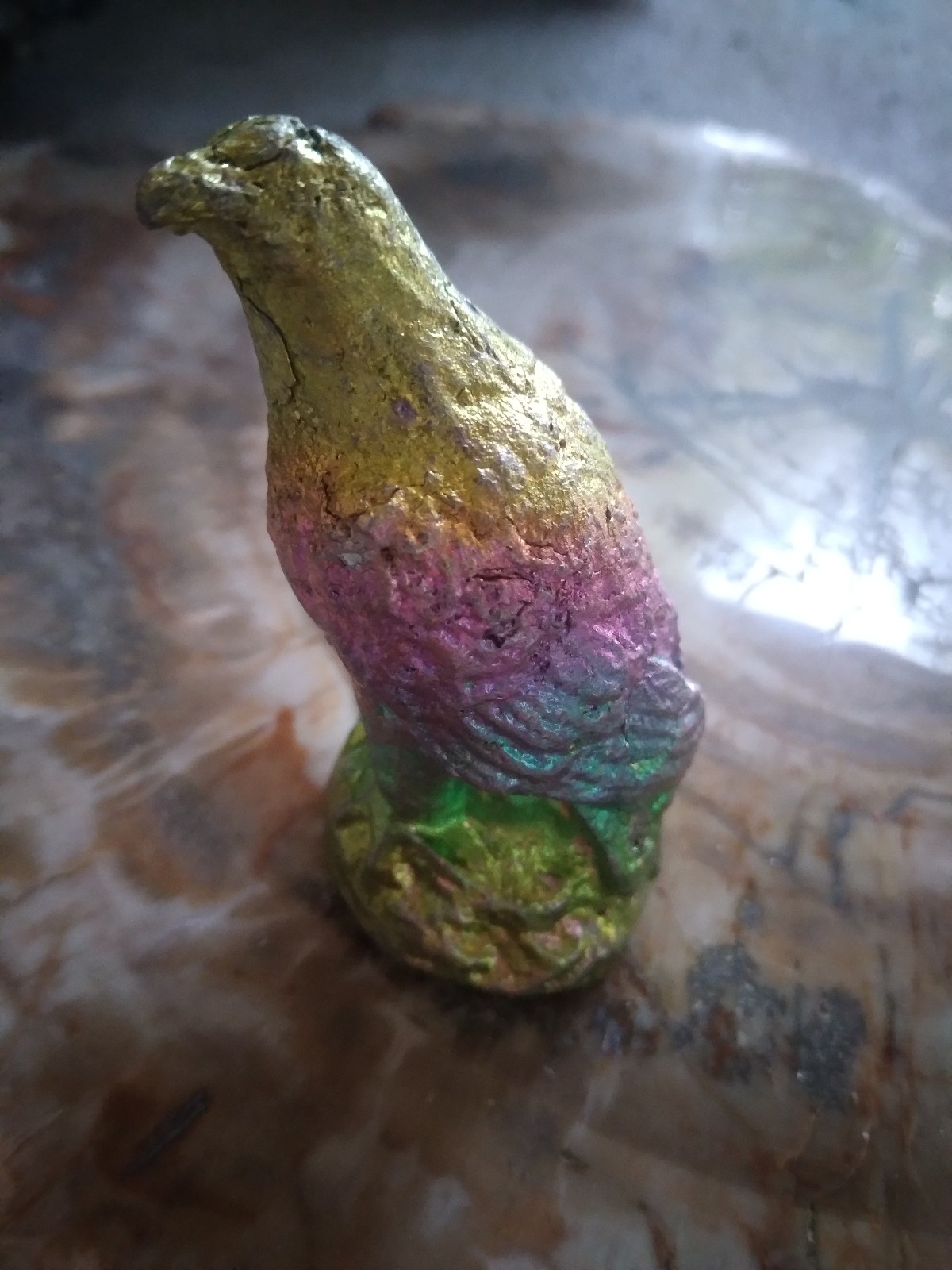 3 Bismuth Eagle Carved Ore Rainbow