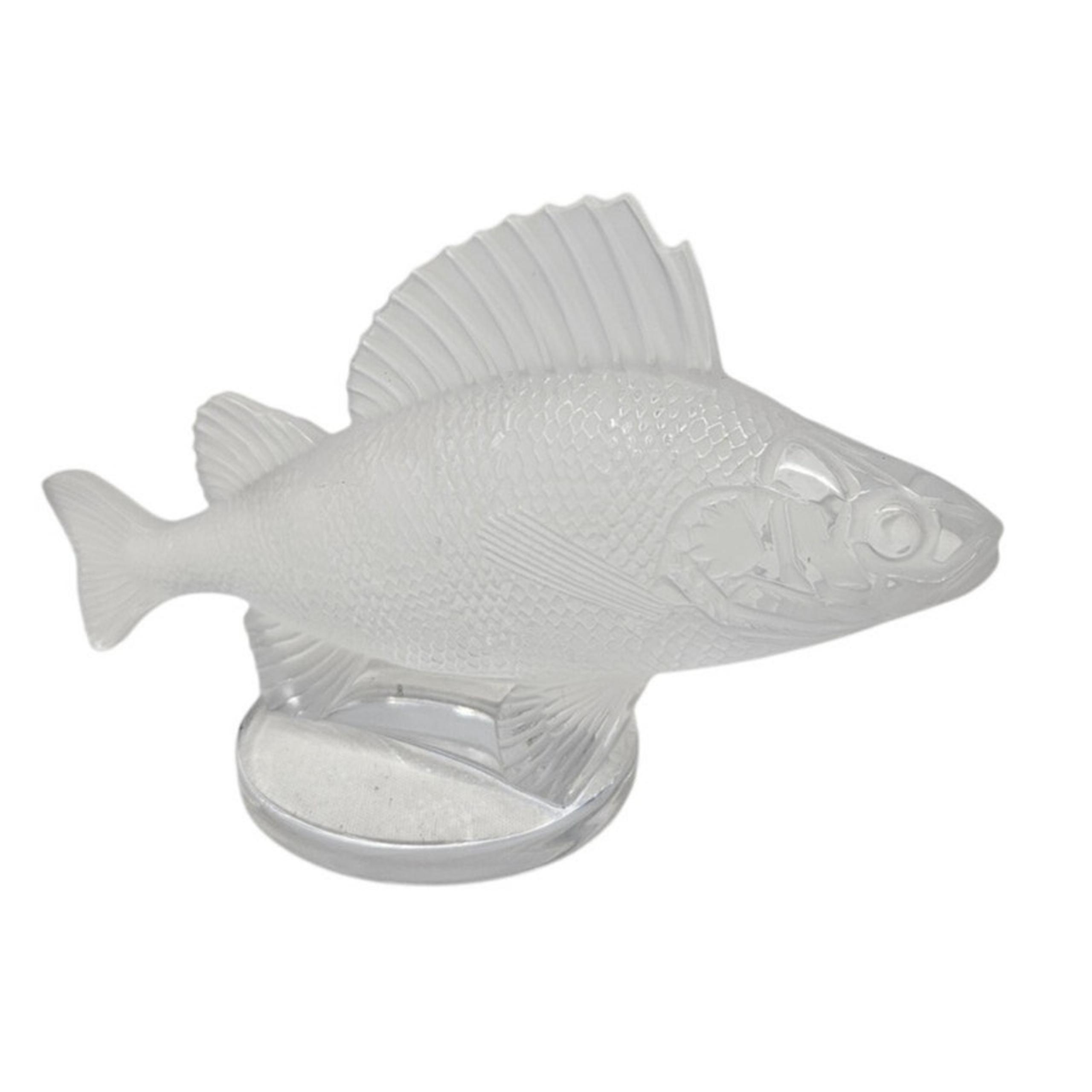 Lalique Crystal Paris France Perche Car Mascot Fish Paperweight Signed Art Glass