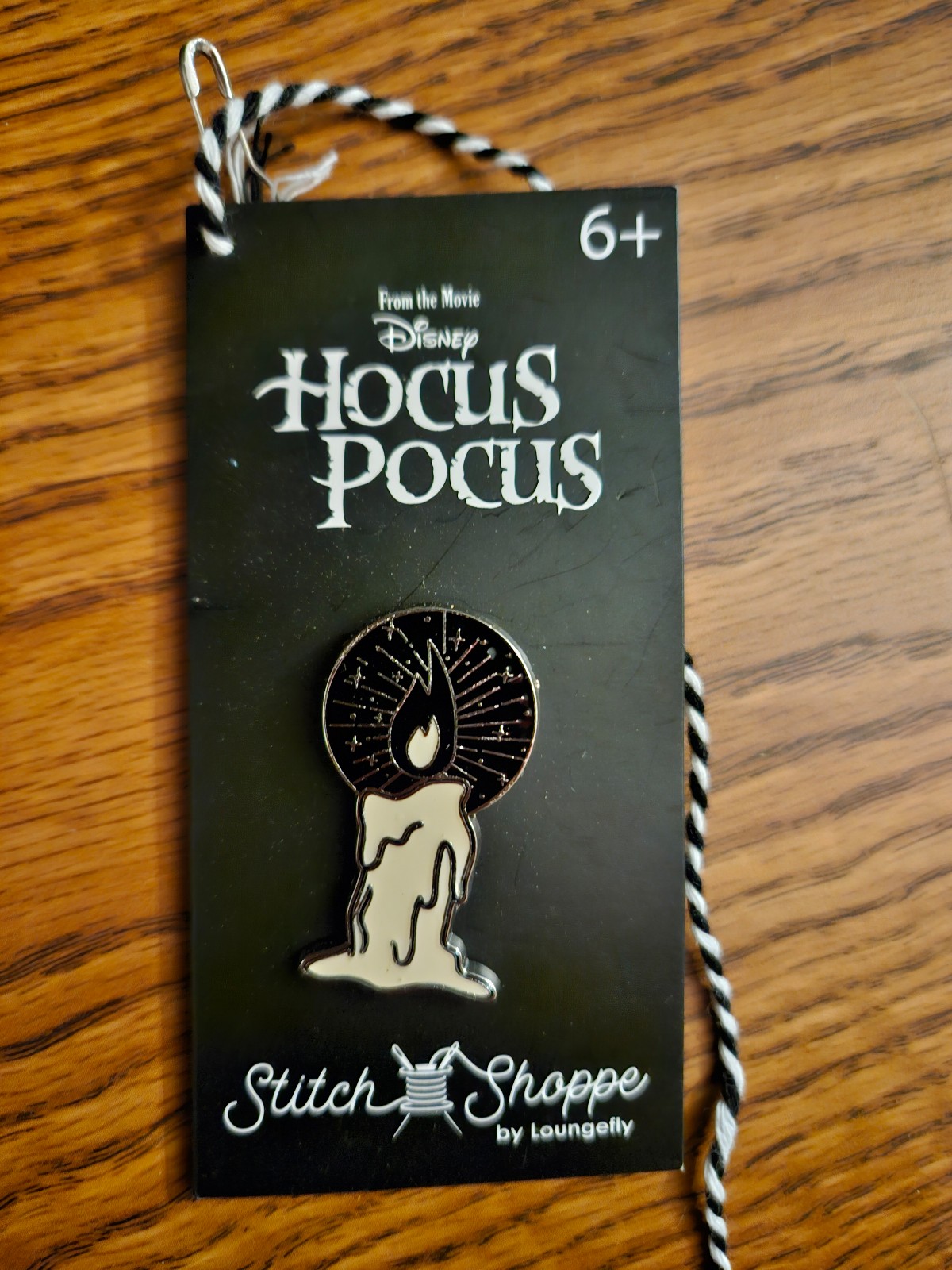 Hocus pocus black flame candle pin