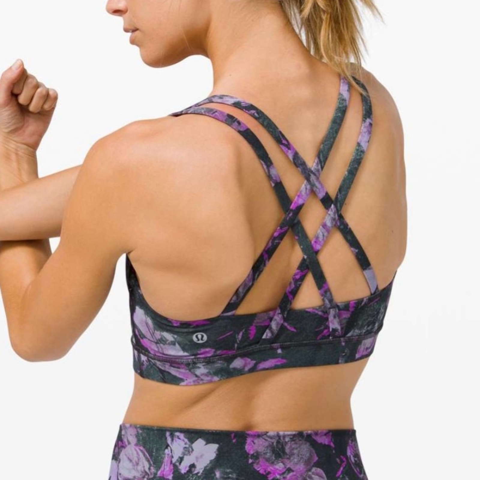 Lululemon Energy Sports Bra Purple Floral