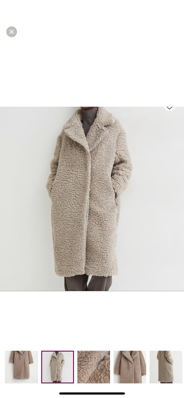 H&M wool blend faux shearing coat . Size XL.