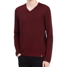 NWT Calvin Klein Mens Striped Knit Pullover Sweater Wool Blend Large