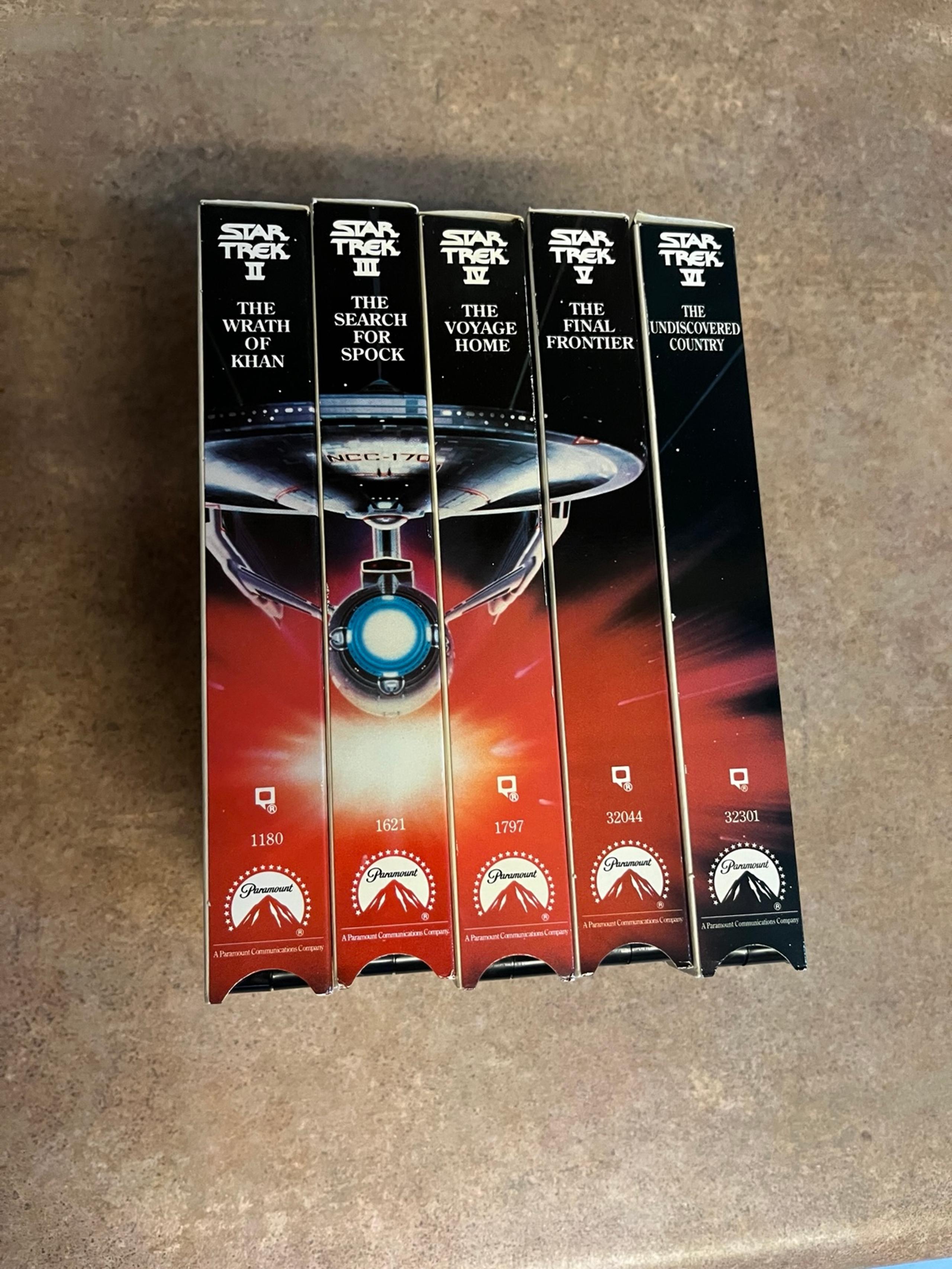 Collection of Star Trek movies on VHS tapes. 2-5