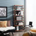 6-Tier Bookcase Storage Rack w/ Shelves - Brown