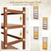 6-Tier Bookcase Storage Rack w/ Shelves - Brown