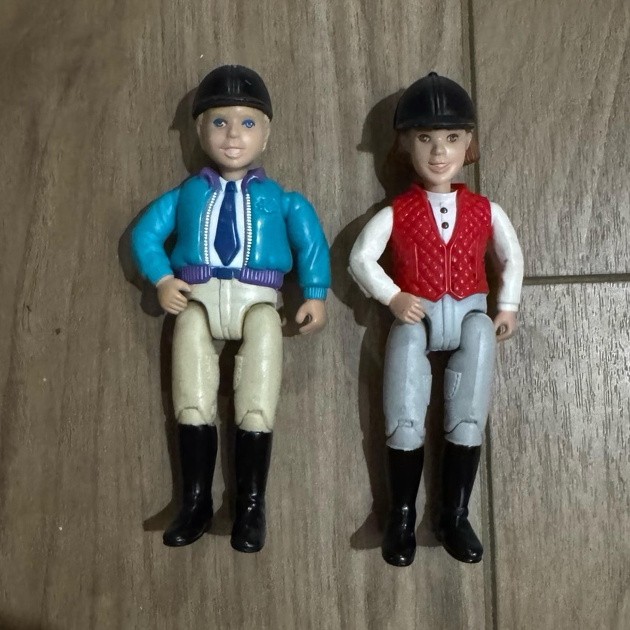 Vintage Fisher Price dollhouse doll figures loving family 2001 boy girl rider