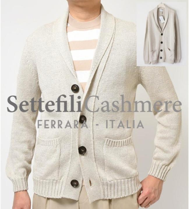 Brand New [Settefili Cashmere] Spring/Summer Linen Blend Shawl Cardigan Size 50