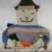 Handmade Crochet Scarecrow Door Wall Hanging Canvas One Of A Kind Art Unique 3D