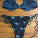 KB Swim Bermuda Bikini Bottoms Mocha Ghost Cat size Small Gray Palmetto Top Swim