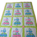Vintage 1960s Neon Pink Green Handmade Sunbonnet Lady Quilt 60x80 Hippie Colors