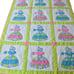 Vintage 1960s Neon Pink Green Handmade Sunbonnet Lady Quilt 60x80 Hippie Colors