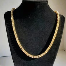 18K Gold Womens 4ct Diamond Necklace 18 Karat Tennis Chain Ladies 24 24in 4 ct