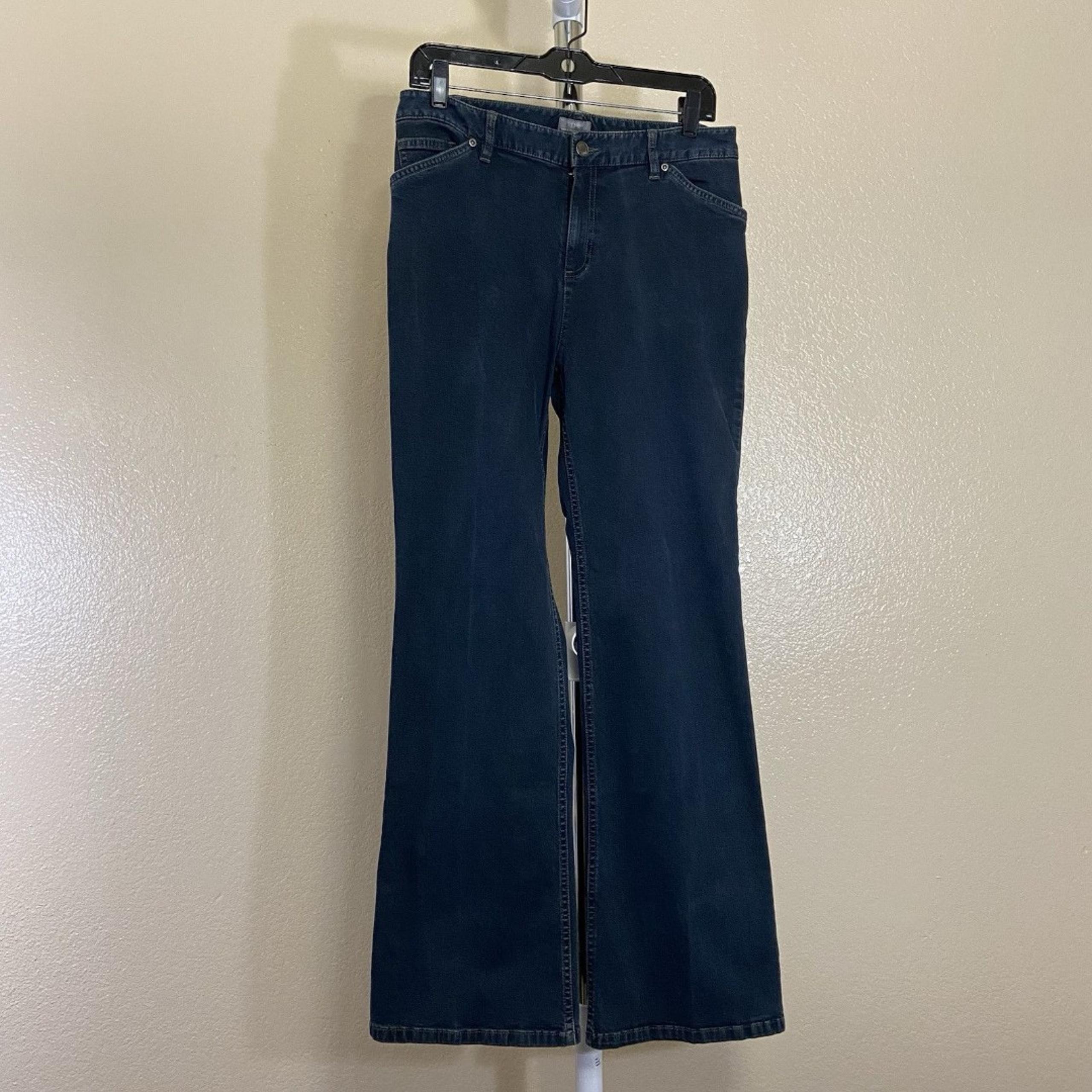 J Jill Jeans Womens 10 31x30 Flared Dark Blue Wash Denim
