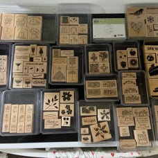 Stampin Up Wooden Rubber Stamps LOT of 126