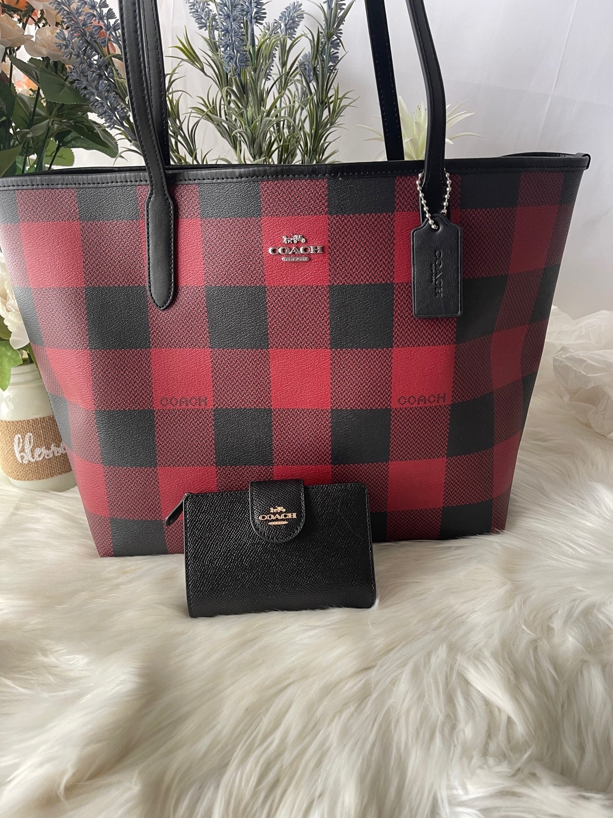 Coach Plaid Tote Bags | Mercari