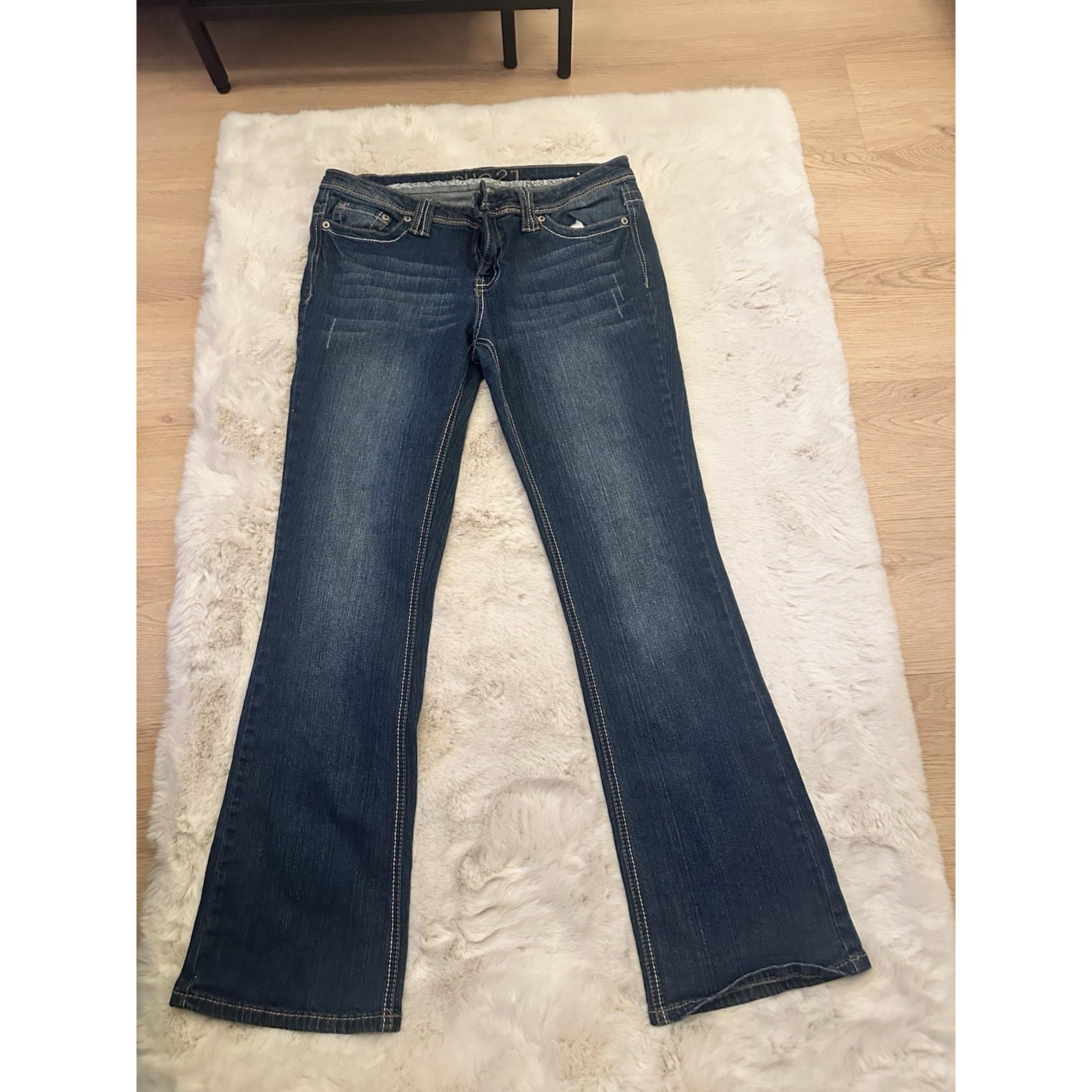 Rue 21 Pants Womens 9/10 S Blue Denim Jeans Slim BootcutWash Low Rise Cotton