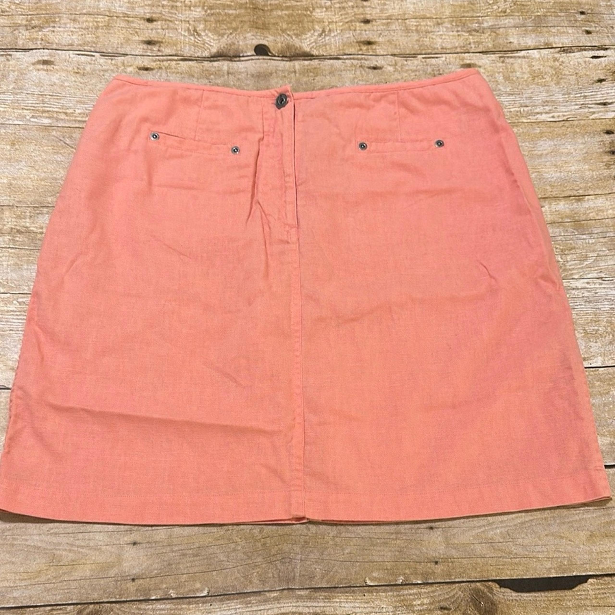 Christopher and Banks Orange Linen Cotton Skirt Size 12