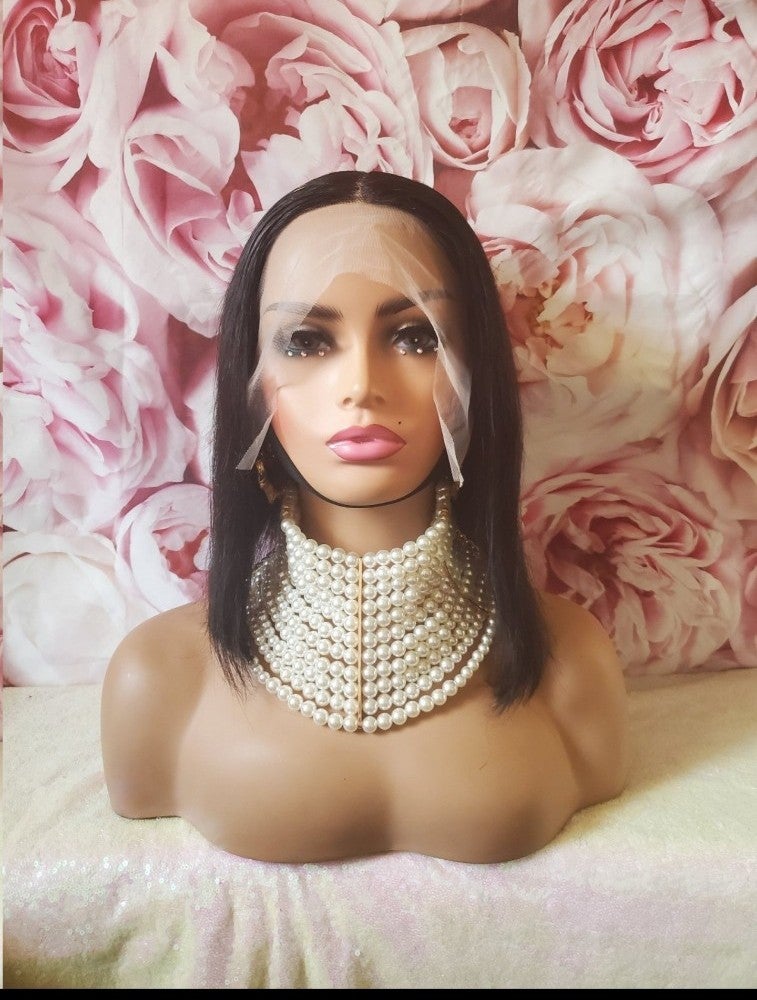 100%Human hair lace front bob wig