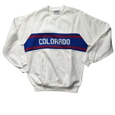 Vintage 1970ish Colorado Crewneck Sweatshirt Size Large With Knitted Detail
