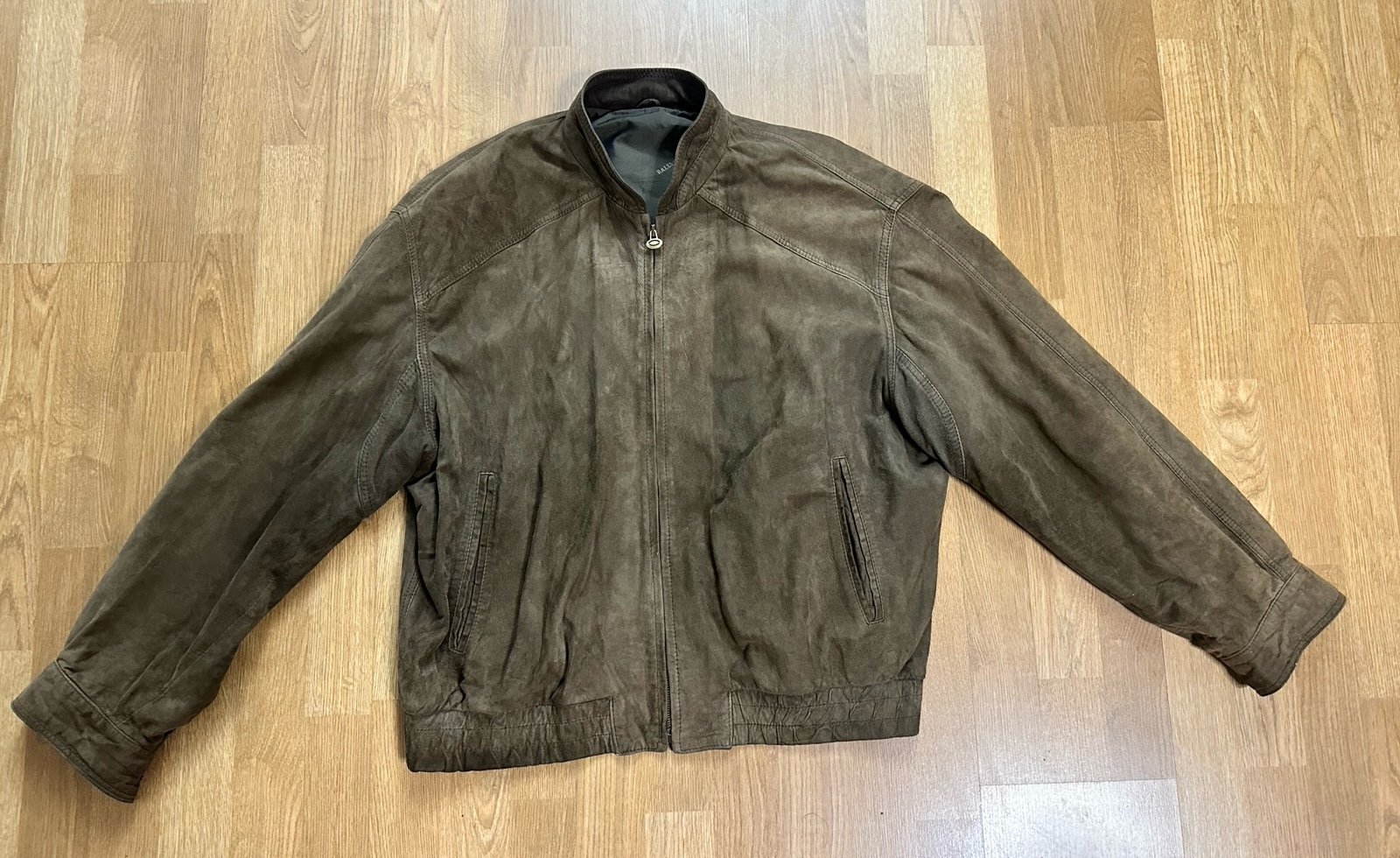 Vintage Bally Brown Leather Suede Jacket Mens 44