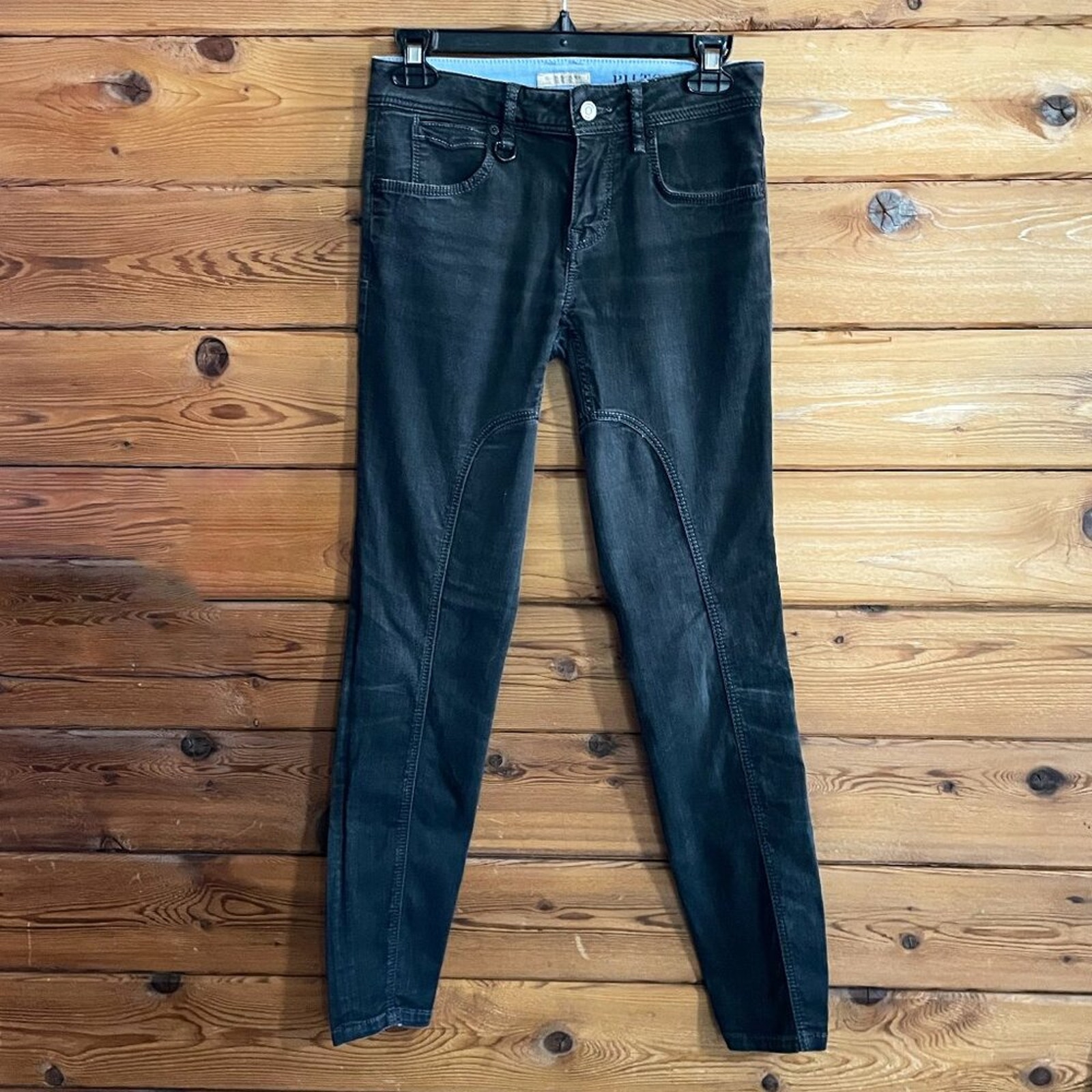 Burberry Brit Pilton Gray Moto Skinny Ankle Jeans Size 26
