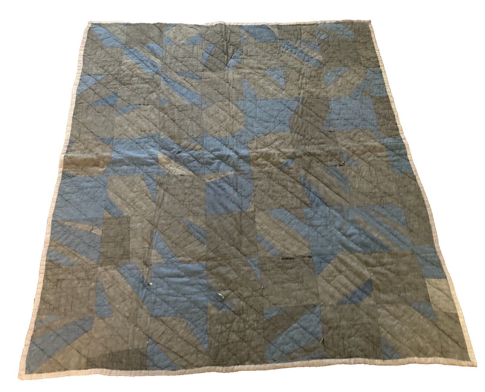 Vintage Quilt Blues and Grays -- Bonus quilt on the inside
