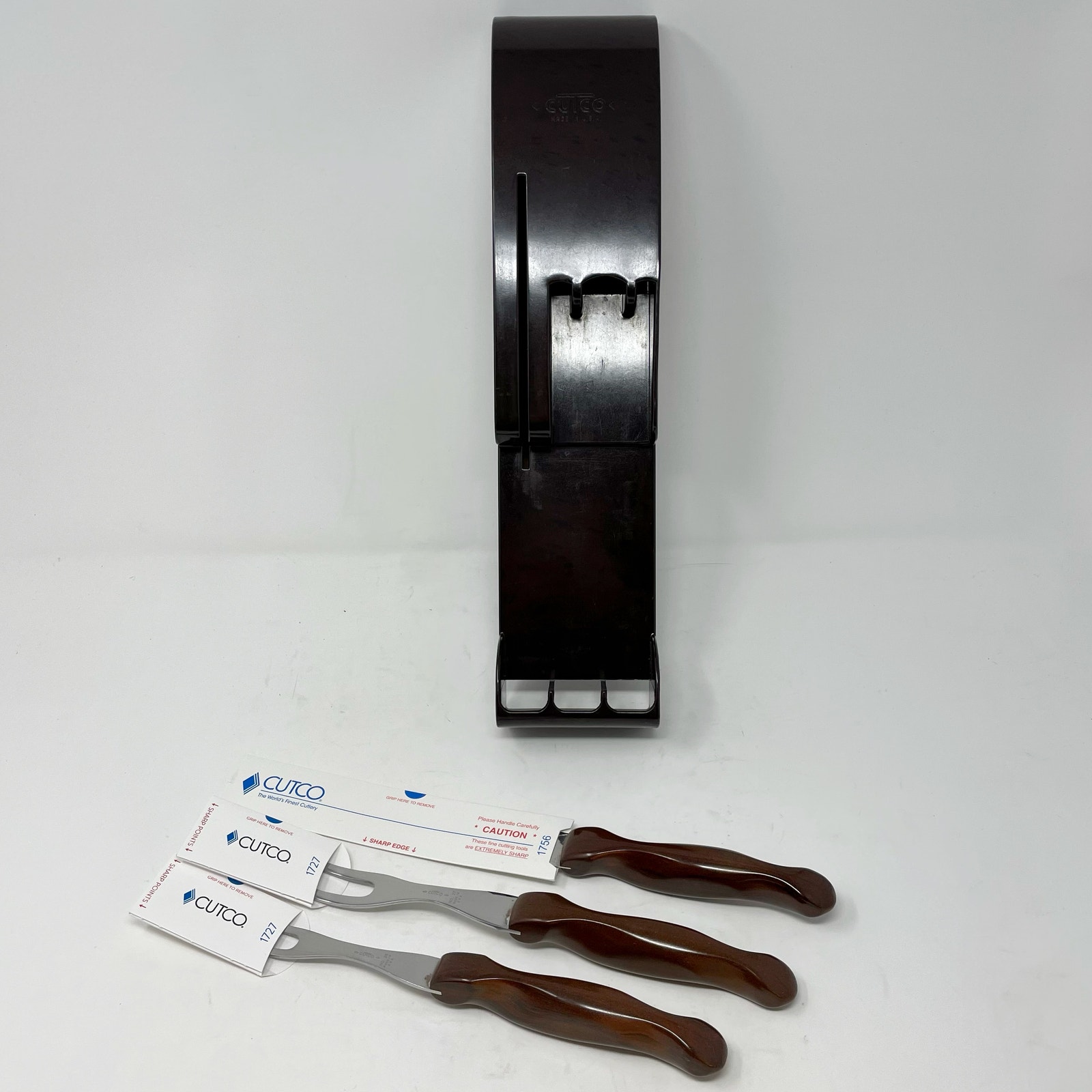Vintage Cutco Bakelite Wall Block & 1726 1727 Forks 1756 Spreader Spatula
