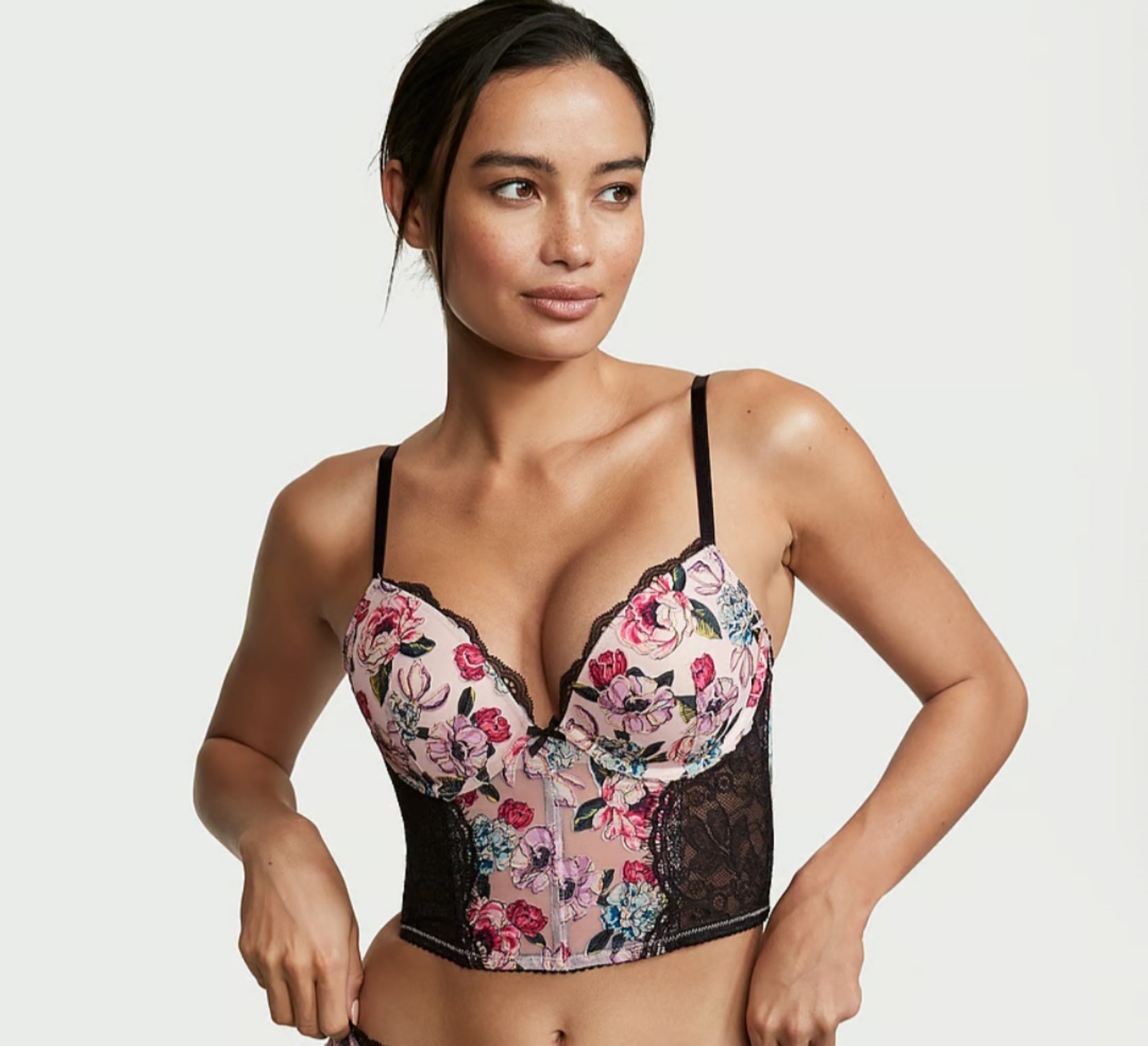 Victoria's Secret Floral Embroidered Very Sexy Push-Up Bra Corset 34 DD