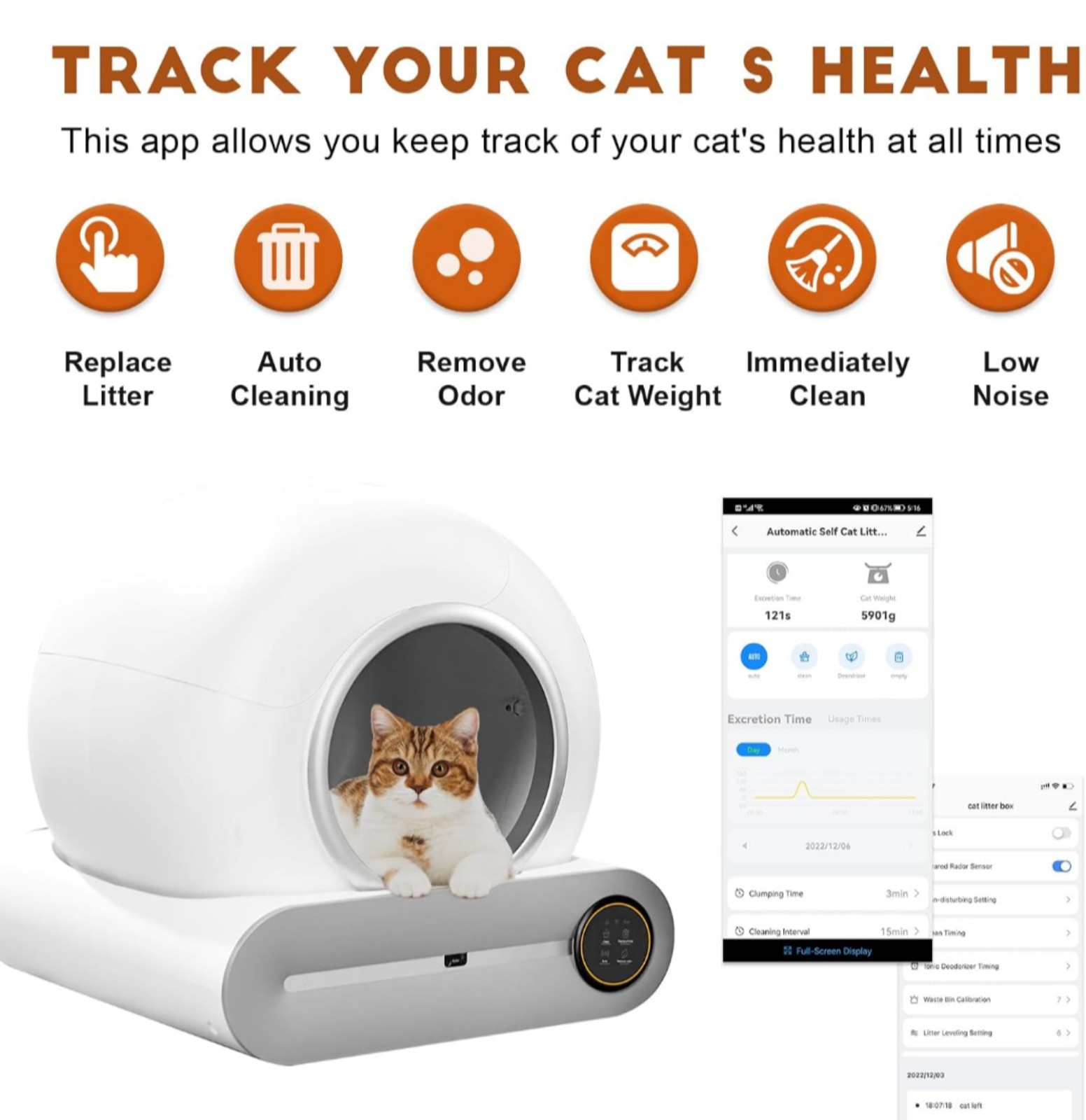 Automatic Smart Cat Litter Box - Self Cleaning
