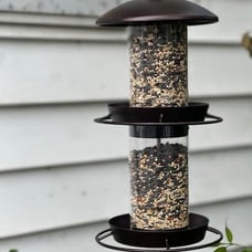 2-Tier Bird Feeder with Sure-Lock Cap and Hanging Hook, Wild Bird Feeders - 4.5
