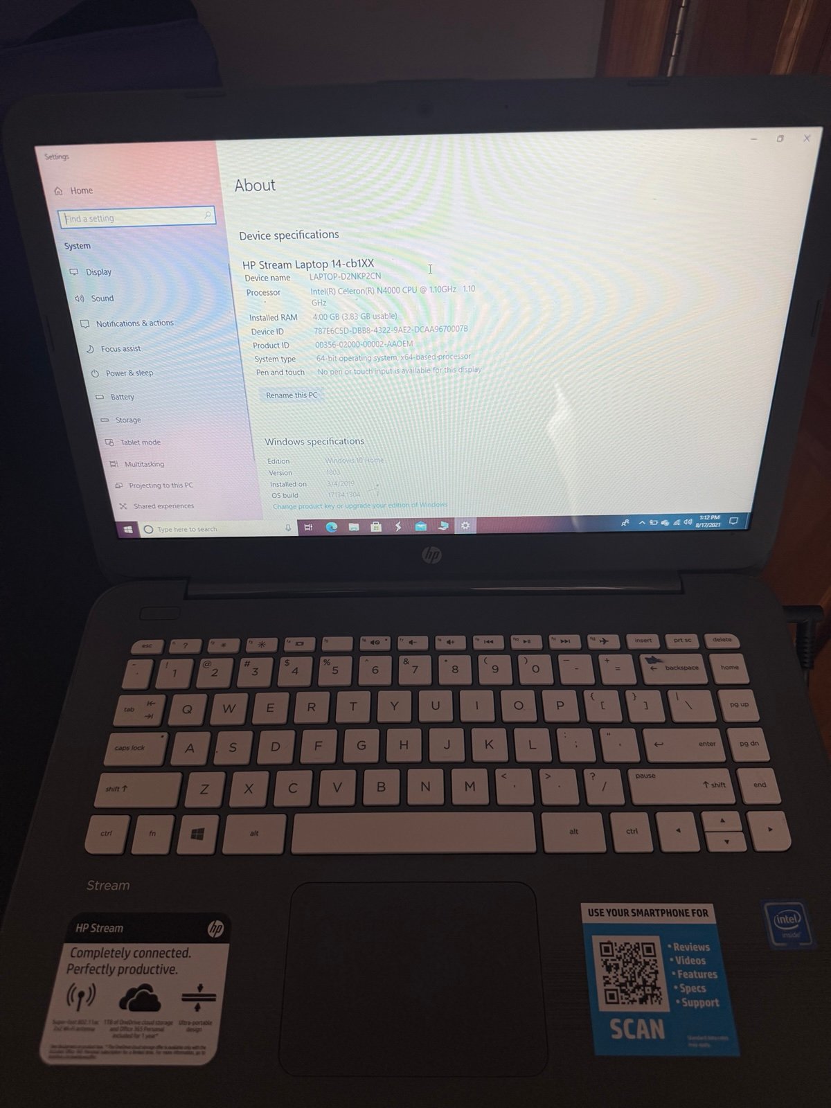 HP Stream Laptop computer with Charger