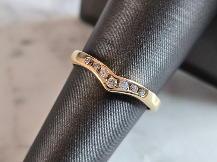 Womens Vintage Estate 14K Yellow Gold Diamond Ring 2.8g E7194